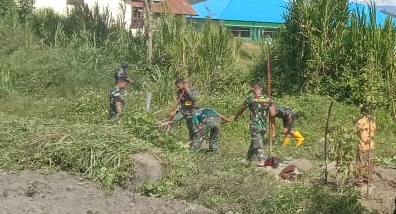 Kini Pesantren Al-Istiqomah Memiliki Kebun Sayur Berkat Kerjasama Satgas Kodim Yalimo Yonif RK 751/VJS (V24/AL)