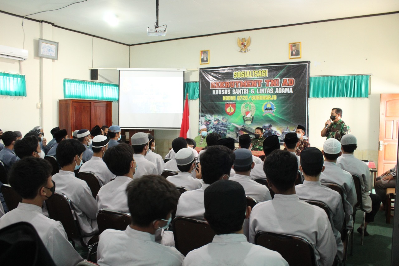 Dandim Sukoharjo Sosialisasikan Rekrutmen TNI AD Khusus Jalur Santri dan Lintas Agama, Kamis (17/02/2022), (V24/AL)