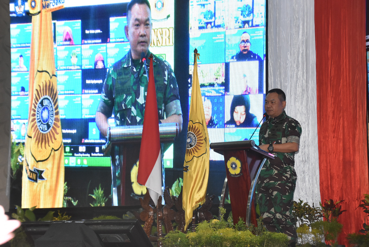 Kasad Jendral TNI Dudung Abdurachman Beri Kuliah Umum Mahasiswa UNSRI, Senin (07/03/2022), (V24/AL)