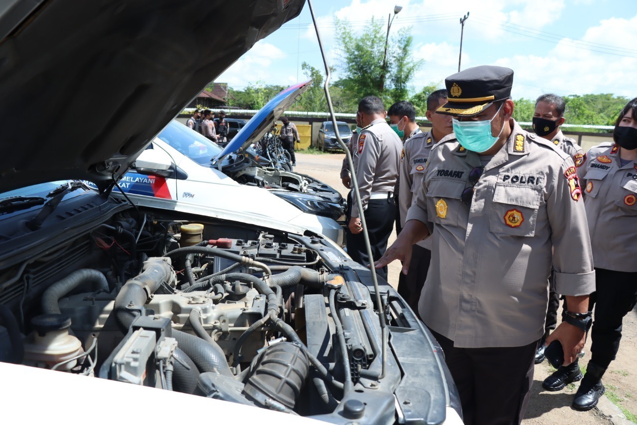 Polri Melakukan Uji Kelayakan Kendaraan, Selasa (29/03/2022), (V24/AL)