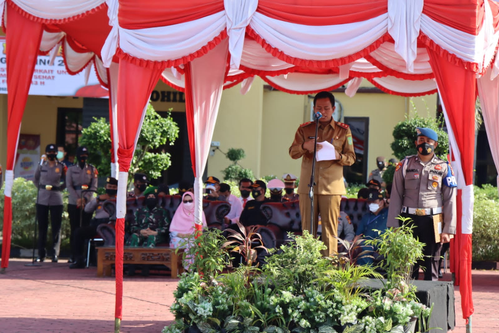 Wakil Bupati Rokan Hilir Mempersiapkan Operasi Ketupat Menjelang Lebaran, Jumat (22/04/2022), (Foto: V24/AL)