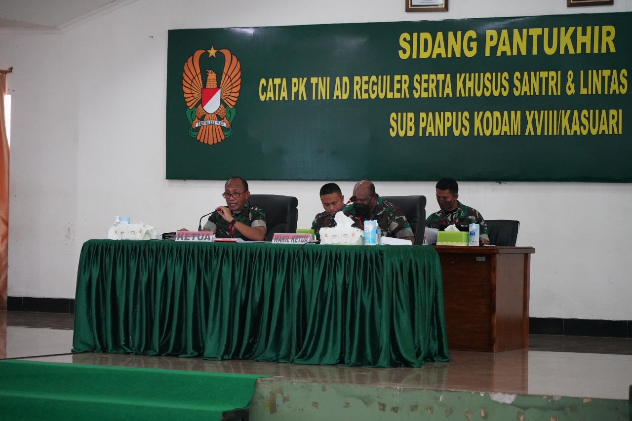 Dalam Sidang Yang Dipimpin Pangdam Ini Diikuti Oleh 171 Orang Cata PK Reguler, Selasa (26/04/2022), (Foto: V24/AL)