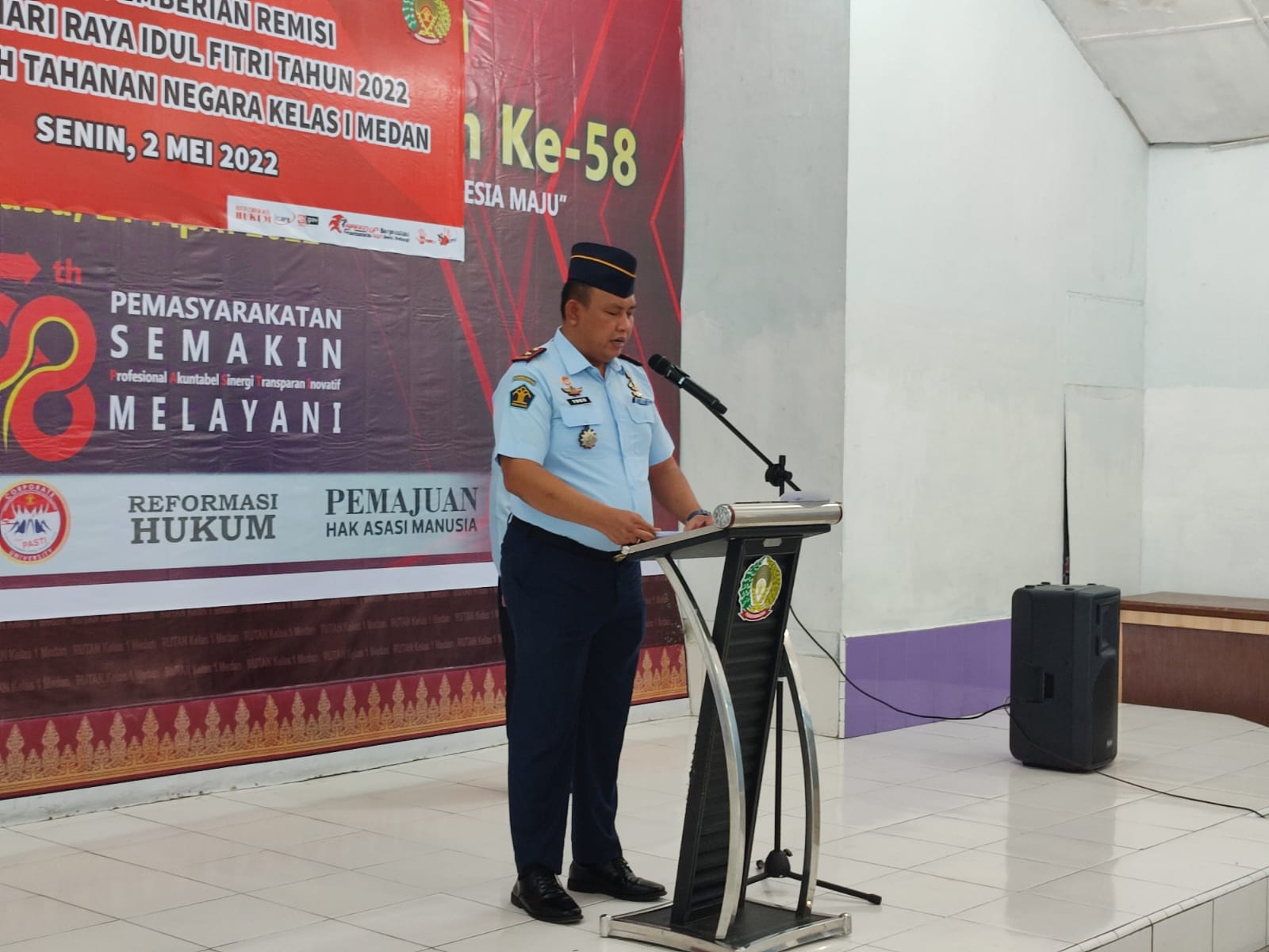 Upacara Pemberian Remisi ini Dilakukan Secara Simbolis di Gedung Aula, Senin (02/05/2022), (Foto: V24/M.anwar)