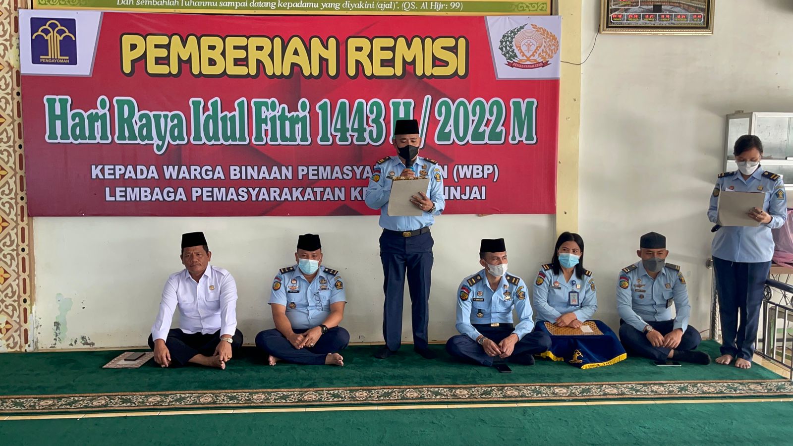 Lapas Kelas IIA Binjai Melaksanakan Sholat IED, Senin (02/05/2022), (Foto: V24/AL)