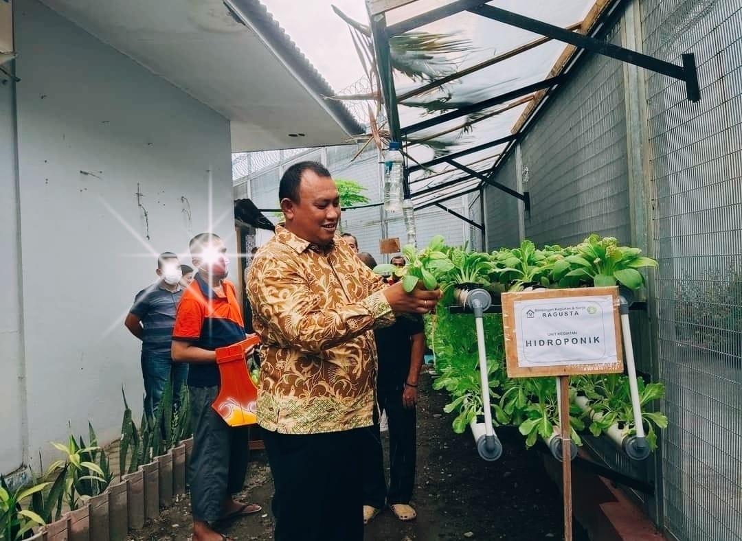 Tanaman Sayur Tersebut Adalah Salah Satu Hasil Kegiatan Positif Warga Binaan, Minggu (08/052022), (Foto: V24/M.anwar)