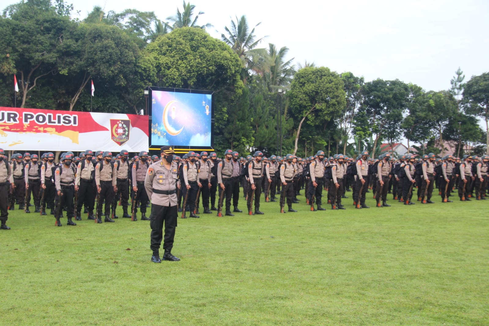 Apel Pagi Bersama Seluruh Personel Setukpa Lamdiklat Polri dan Siswa SIP , Senin (09/05/2022), (Foto: V24/AL)