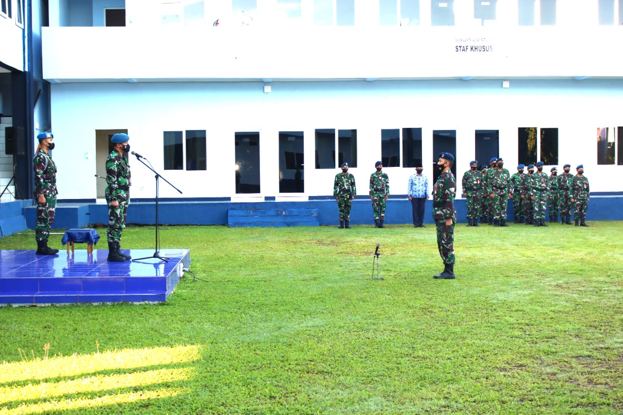 Upacara Harkitnas Diikuti Perwira, Bintara, Tamtama, dan PNS Lanud Sri, Jumat (20/05/2022), (Foto: V24/AL)